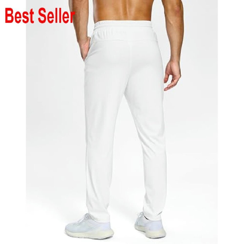 Men's Lightweight Stretch Sweatpants Tapered Joggers Athletic Gym Workout - Picture 3 of 6